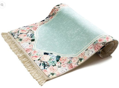 Adult Padded Prayer Mat | Soft Mint Floral Design