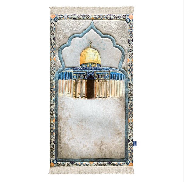 Adult Premium Padded Prayer Mat with Dome of the Rock Design | Urban Rugs UK