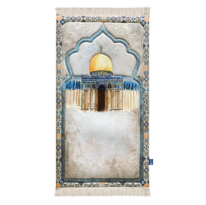 Adult Premium Padded Prayer Mat with Dome of the Rock Design | Urban Rugs UK