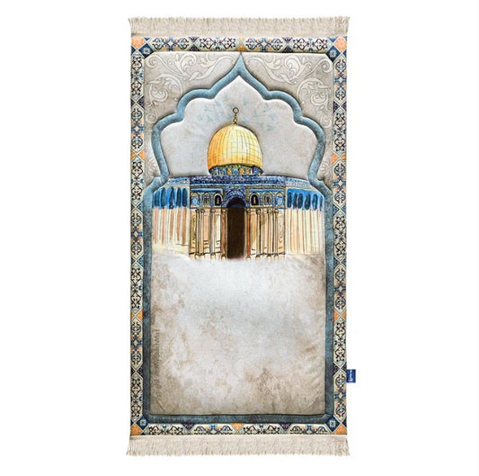 Adult Premium Padded Prayer Mat with Dome of the Rock Design | Urban Rugs UK