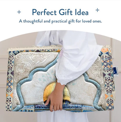 Adult Premium Padded Prayer Mat with Dome of the Rock Design | Urban Rugs UK