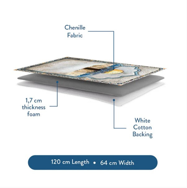 Adult Premium Padded Prayer Mat with Dome of the Rock Design | Urban Rugs UK