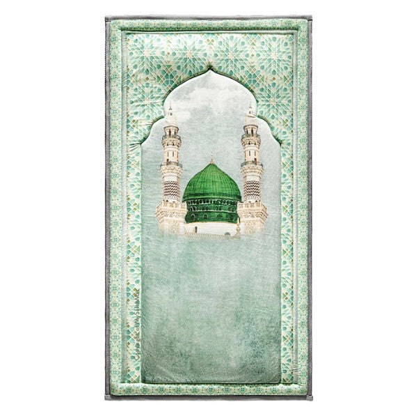 Adult Padded Prayer Mat Masjid An-Nabawi Design | Urban Rugs UK