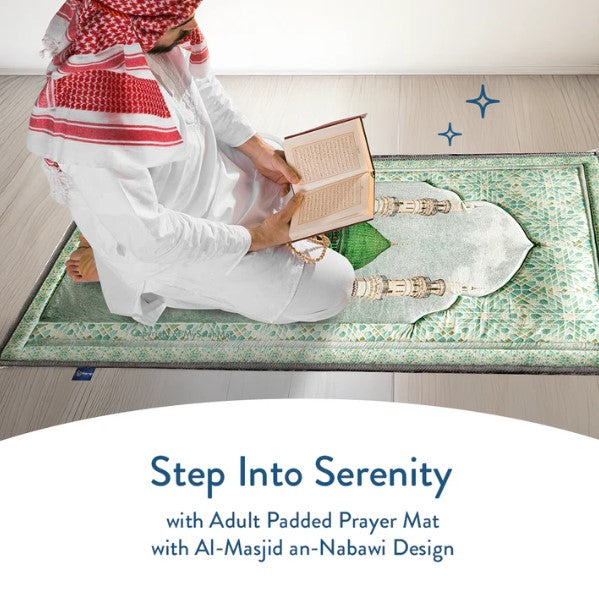 Adult Padded Prayer Mat Masjid An-Nabawi Design | Urban Rugs UK