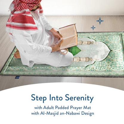 Adult Padded Prayer Mat Masjid An-Nabawi Design | Urban Rugs UK